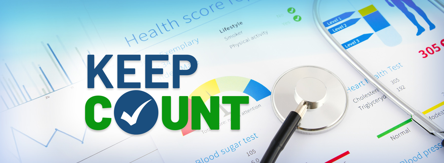 Image encouraging individuals to track their health care metrics for improved well-being and proactive care.